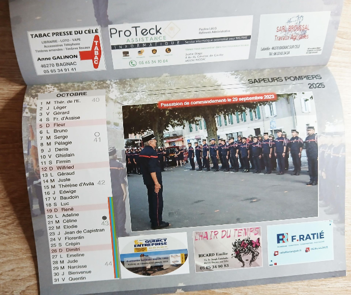 Calendrier Pompiers